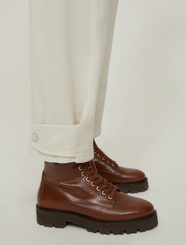 Drill barrel-leg trousers - IVORY - pennyblack