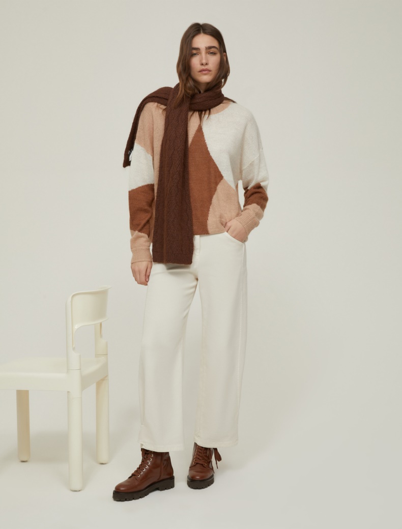 Drill barrel-leg trousers - IVORY - pennyblack