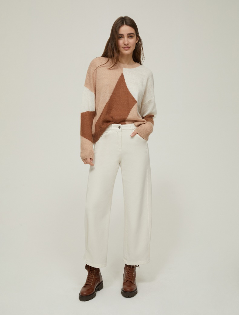 Drill barrel-leg trousers - IVORY - pennyblack