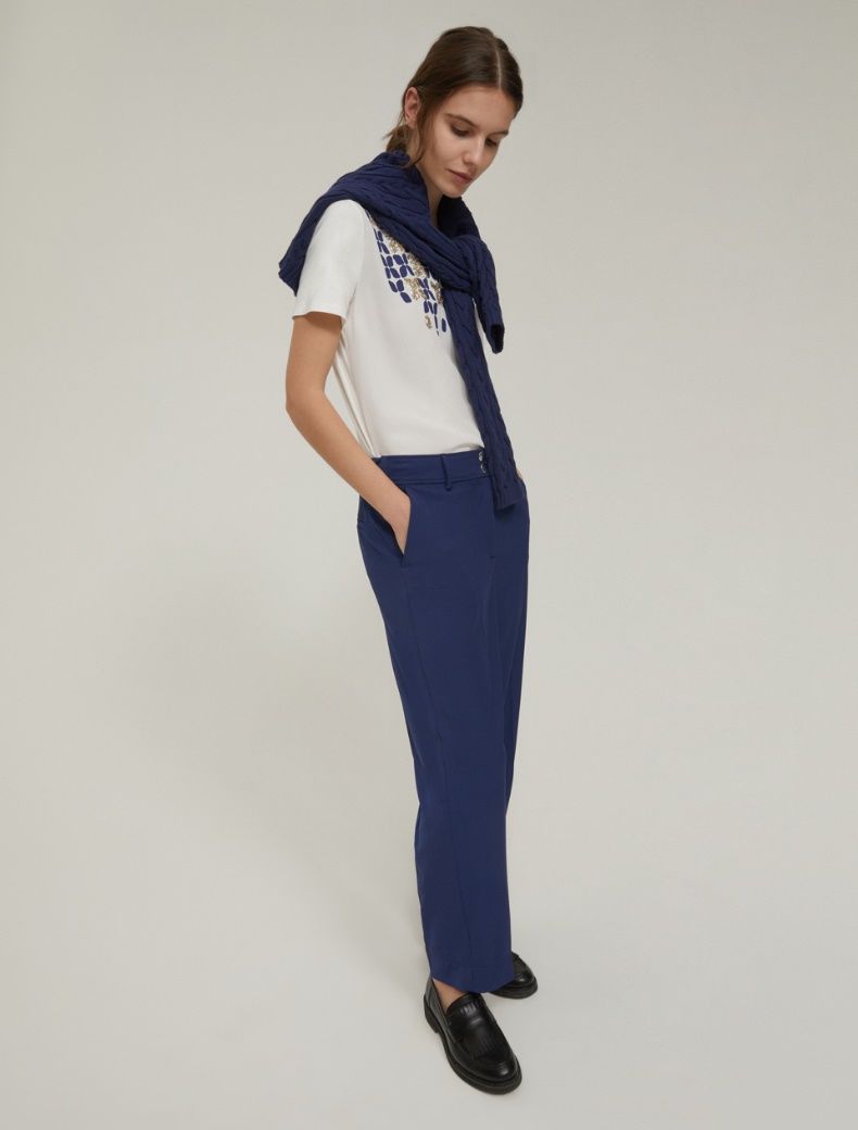 Loose twill trousers - NAVY - pennyblack