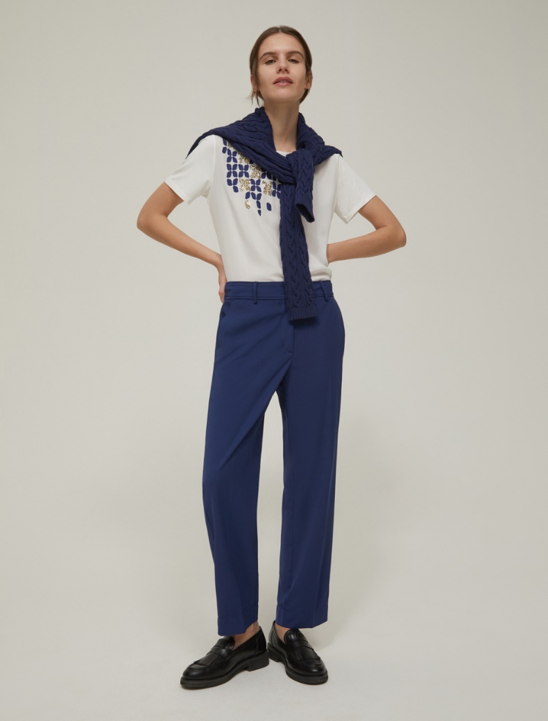 Loose twill trousers - NAVY - pennyblack