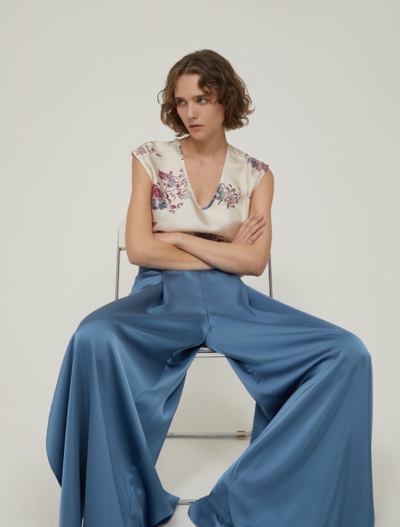 Satin culottes - LIGHT BLUE - pennyblack