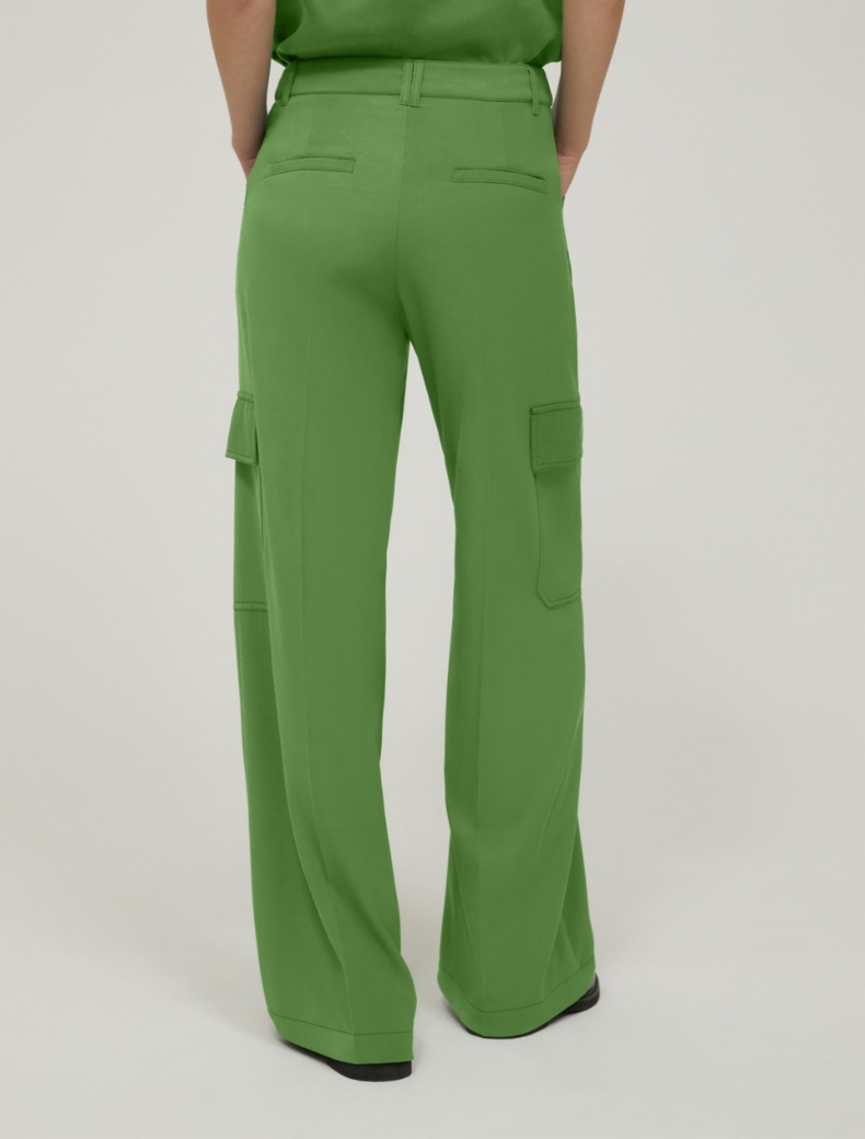 Flowing twill cargo trousers - GREEN - pennyblack