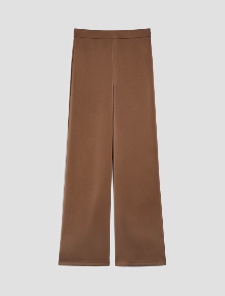 Wide-leg satin trousers - BROWN - pennyblack