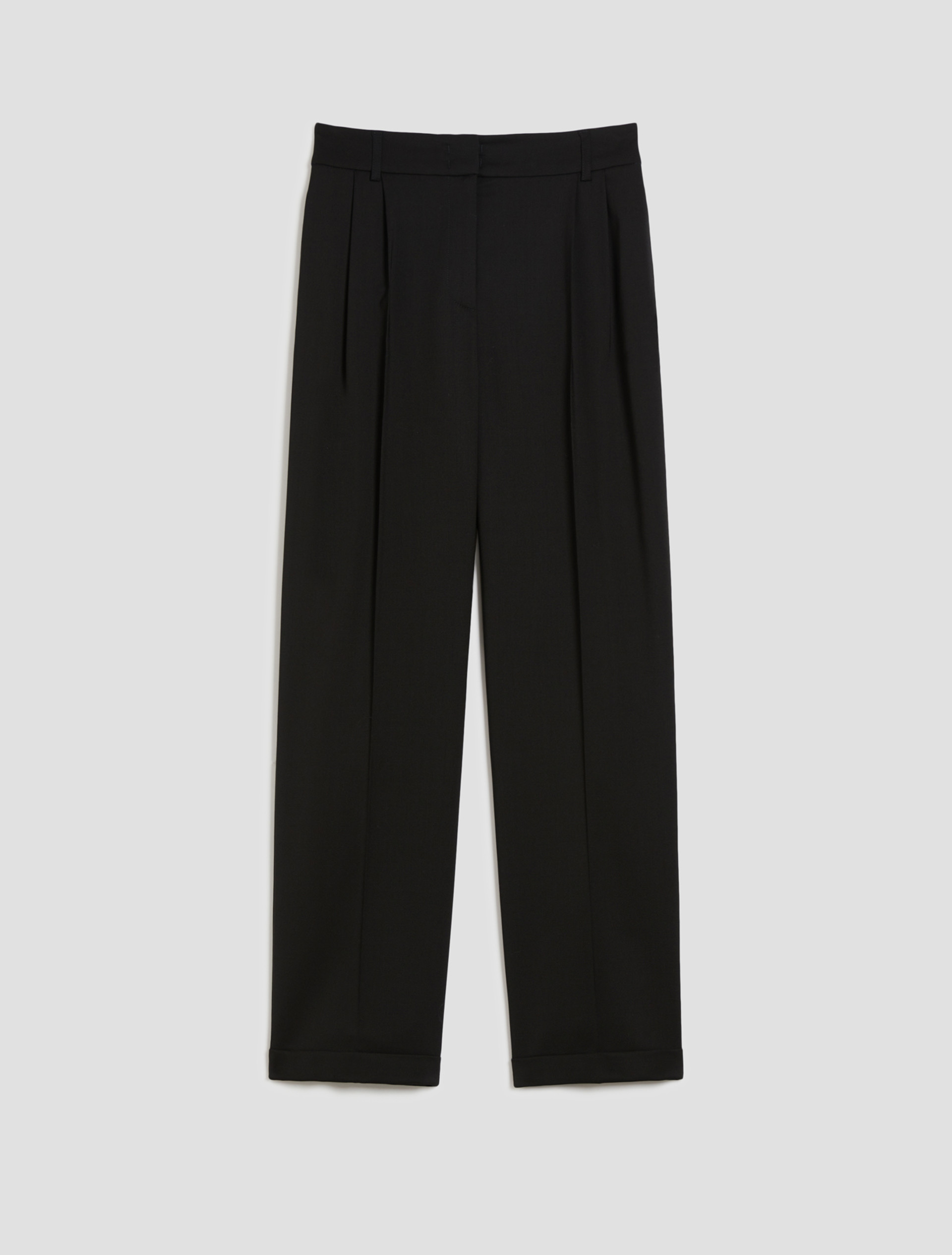 Wool twill carrot-fit trousers - BLACK - pennyblack