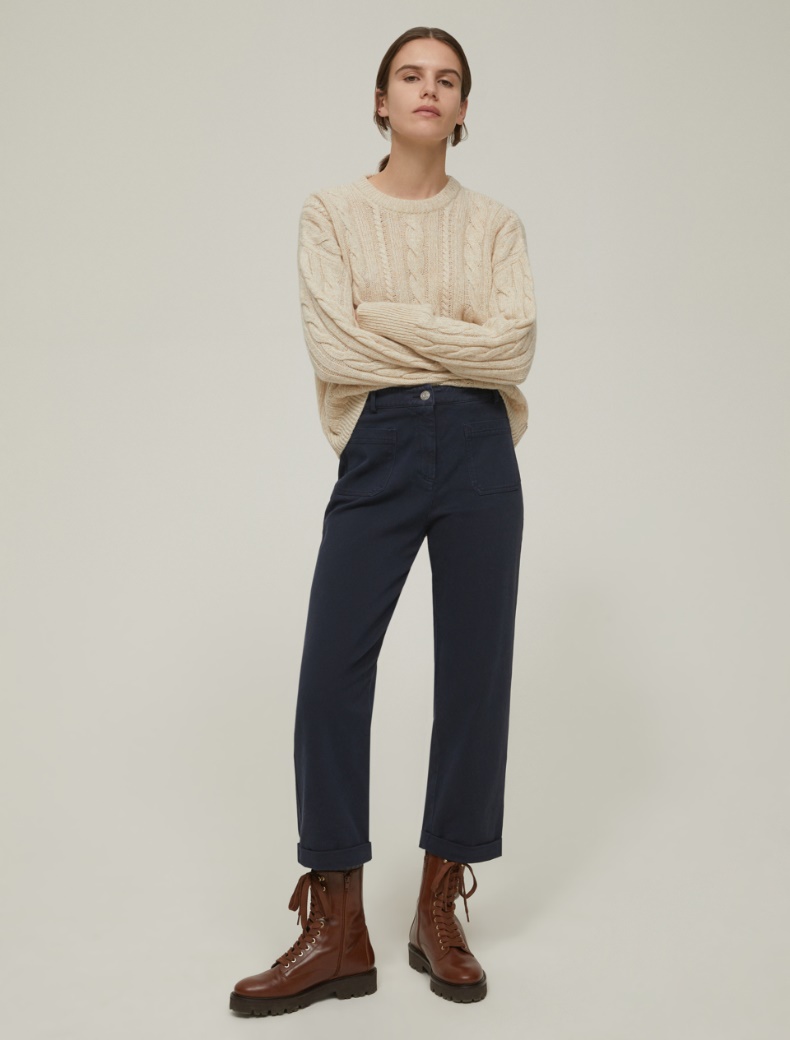Relaxed-fit drill trousers - NAVY - pennyblack