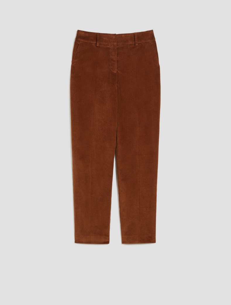Velvet carrot-fit trousers - TOBACCO - pennyblack