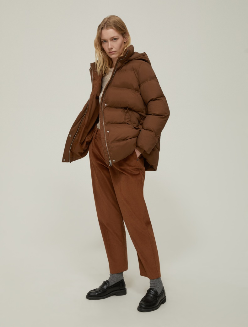 Velvet carrot-fit trousers - TOBACCO - pennyblack