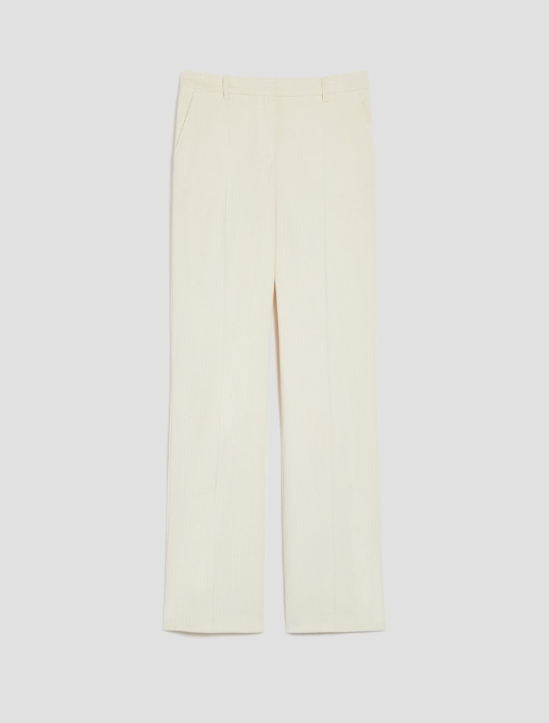 Straight-fit velvet trousers - IVORY - pennyblack