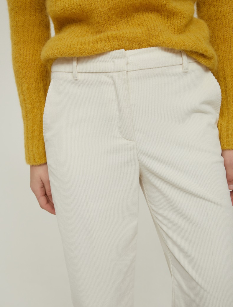 Straight-fit velvet trousers - IVORY - pennyblack