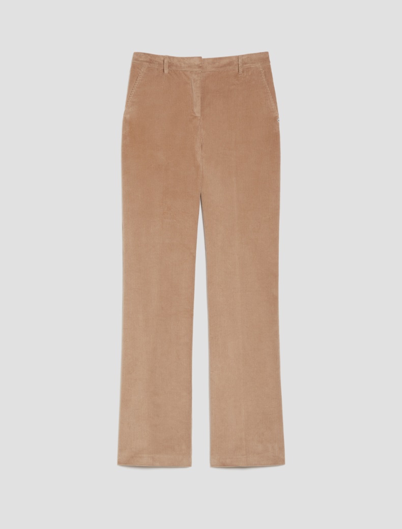 Straight-fit velvet trousers - CAMEL - pennyblack