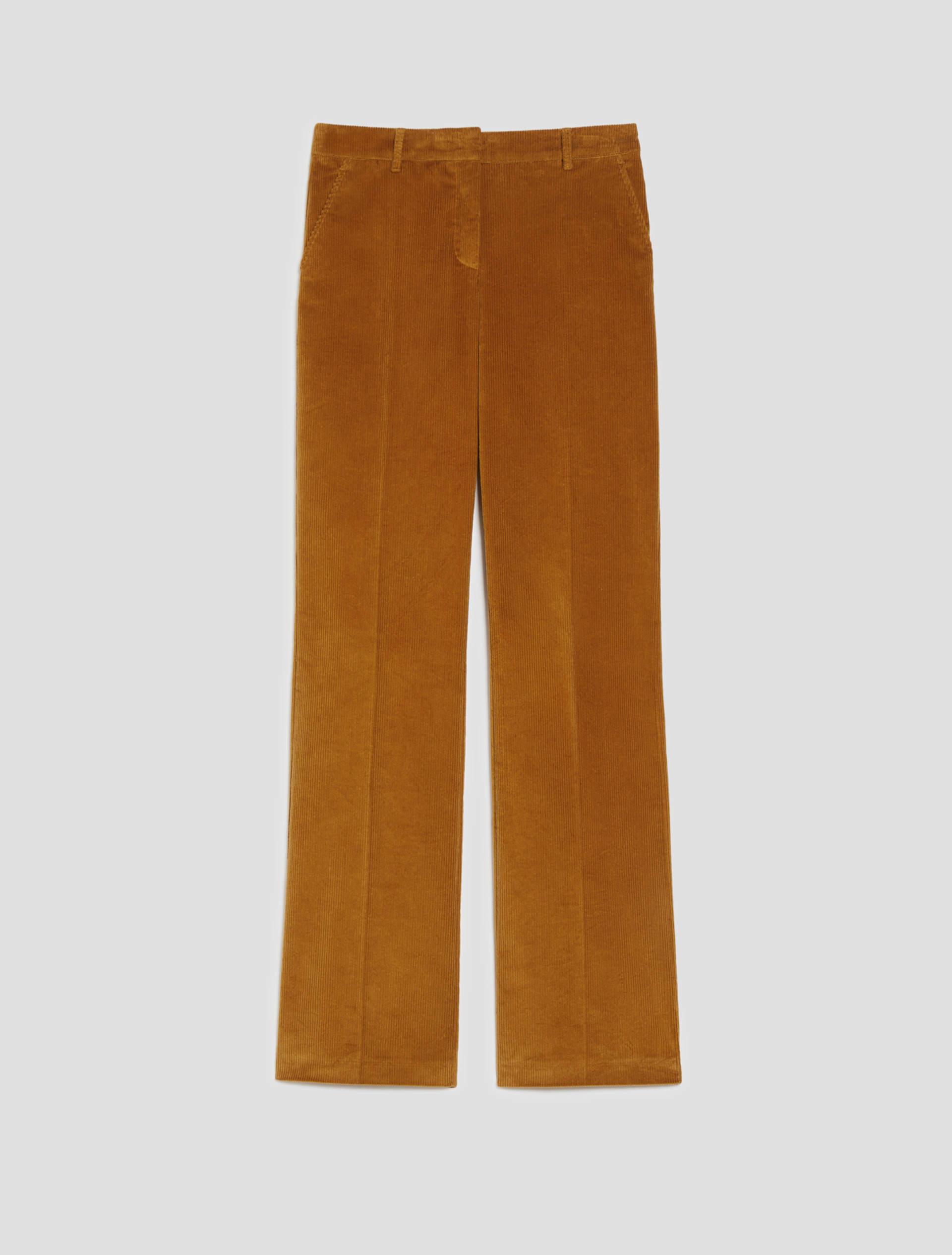 Straight-fit velvet trousers - MUSTARD - pennyblack