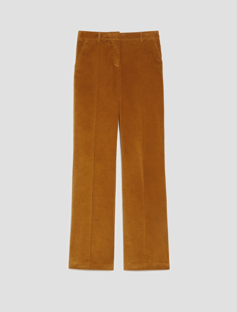 Straight-fit velvet trousers - MUSTARD - pennyblack