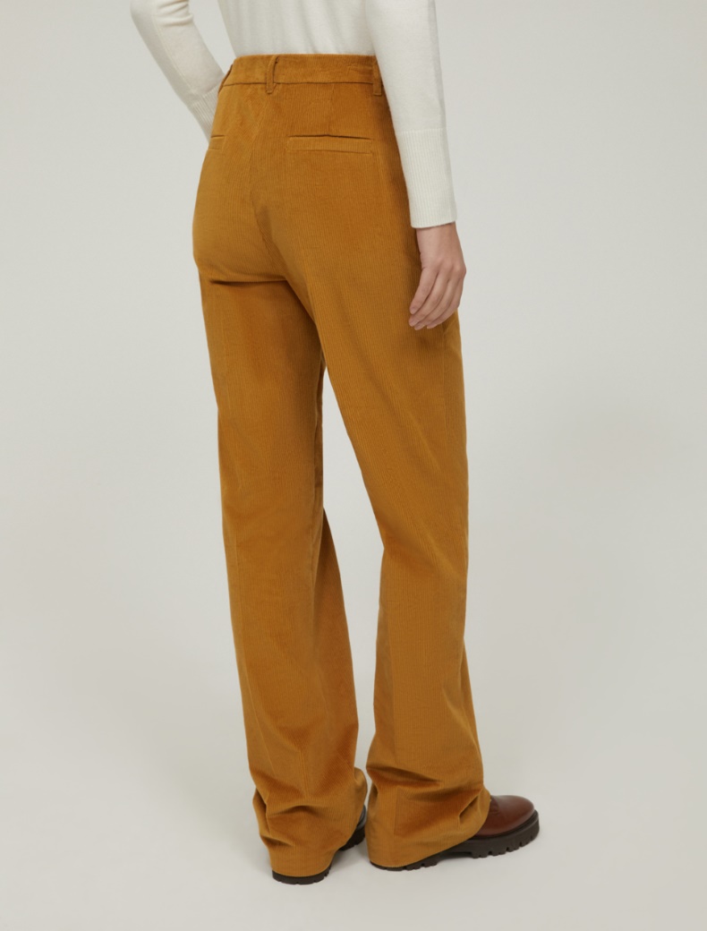 Straight-fit velvet trousers - MUSTARD - pennyblack