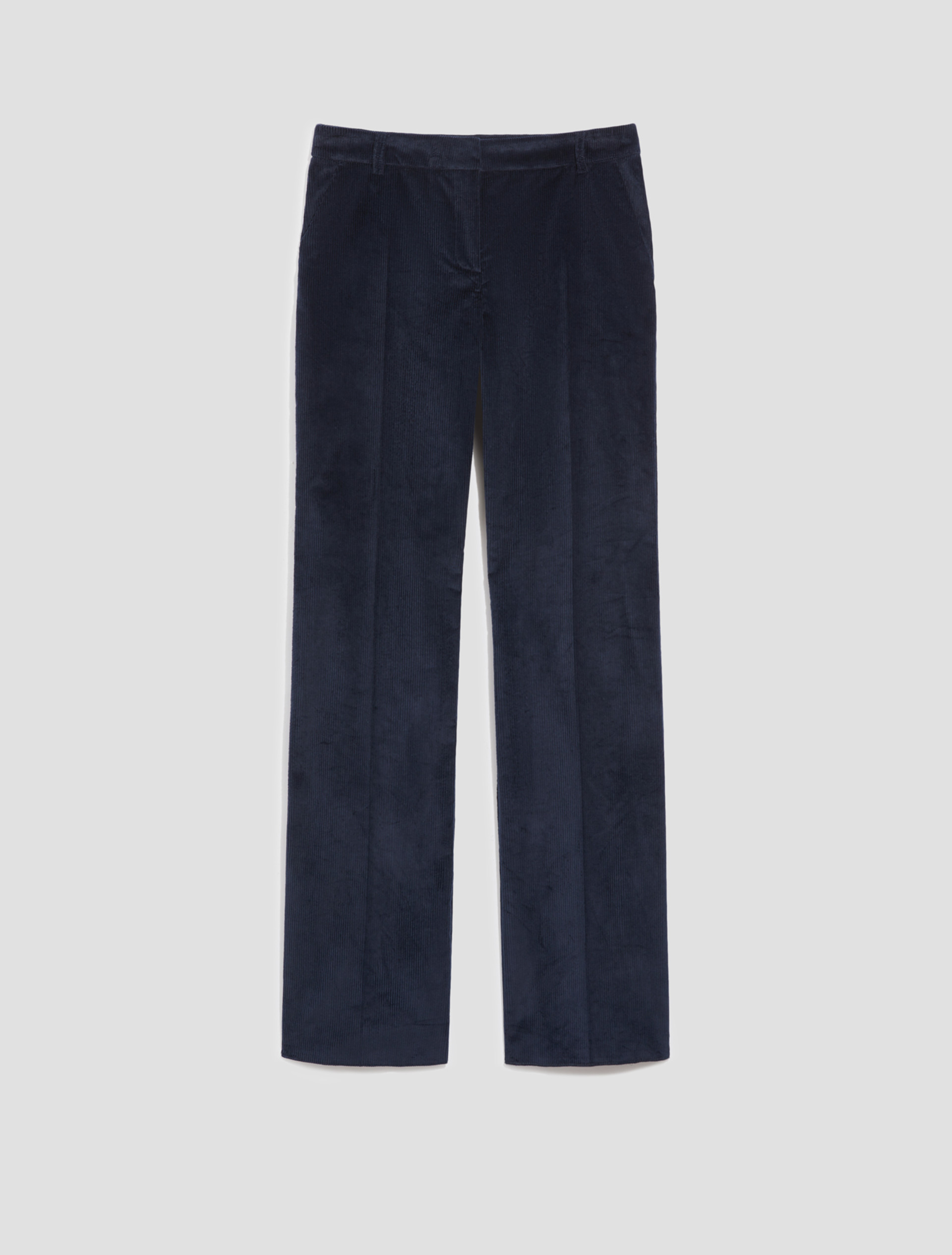 Straight-fit velvet trousers - NAVY - pennyblack