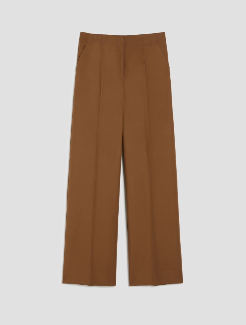 Wide-fit double-woven cotton trousers - MUD - pennyblack