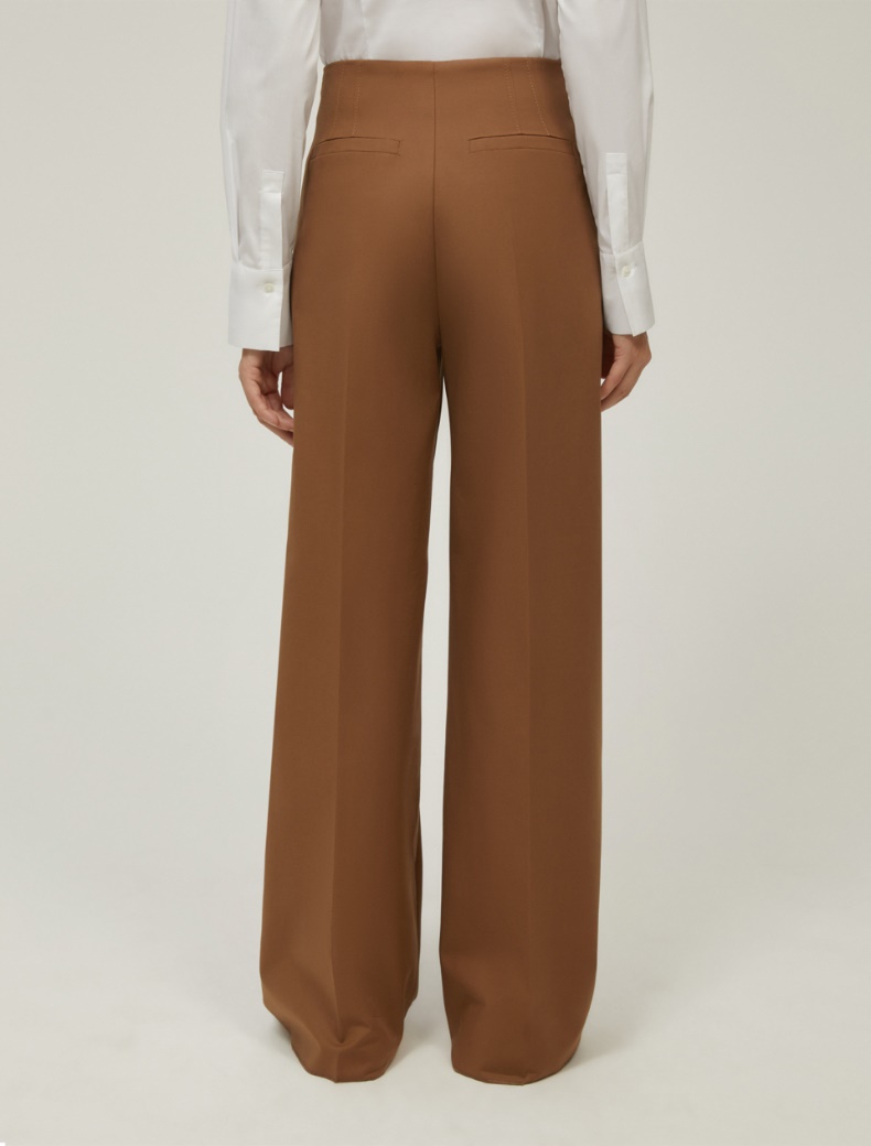 Wide-fit double-woven cotton trousers - MUD - pennyblack