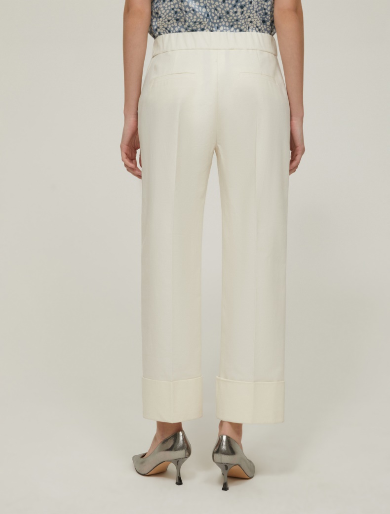 Pantaloni in cotone double - AVORIO - pennyblack