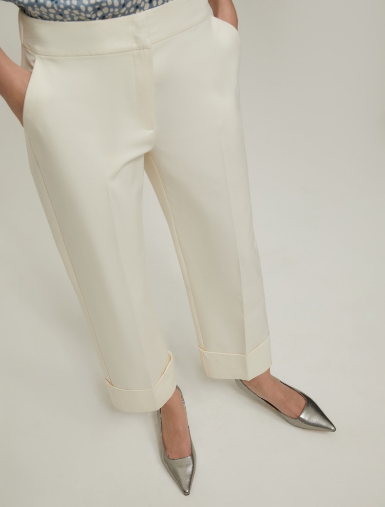 Pantaloni in cotone double - AVORIO - pennyblack