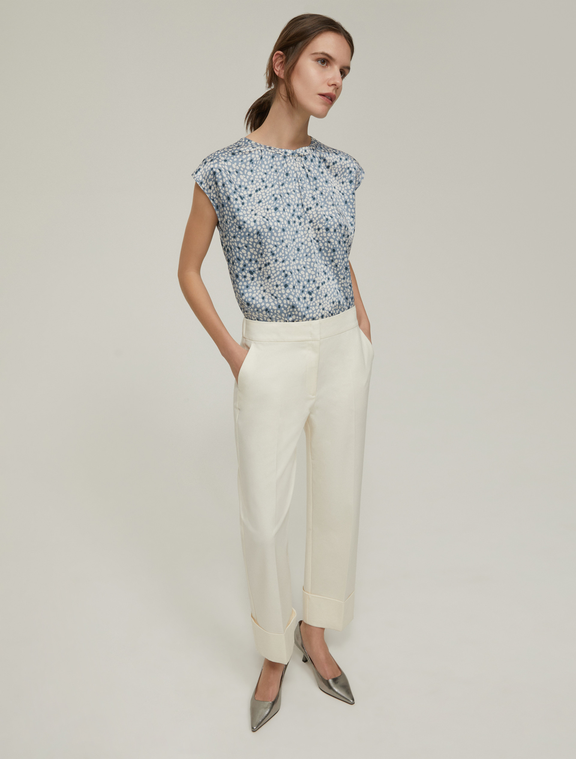 Double-woven cotton trousers - IVORY - pennyblack