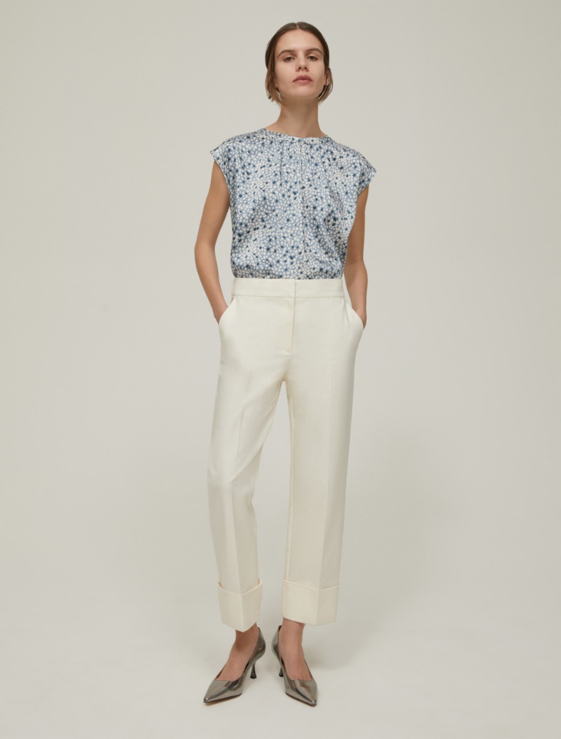 Pantaloni in cotone double - AVORIO - pennyblack