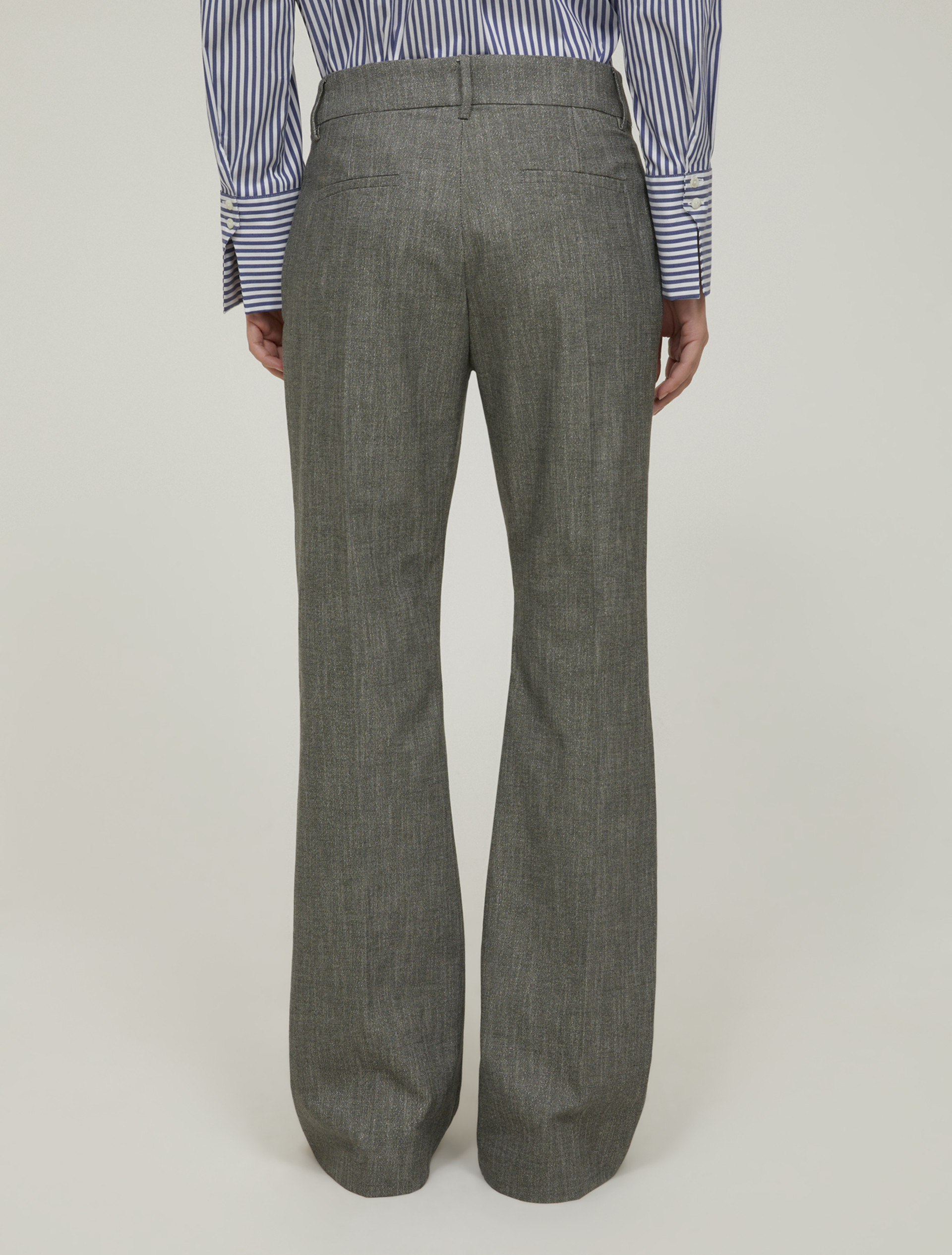 Pantaloni flare in twill lamé - GRIGIO - pennyblack