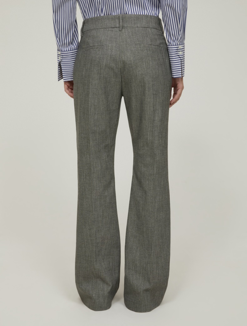 Flared lamé twill trousers - GREY - pennyblack