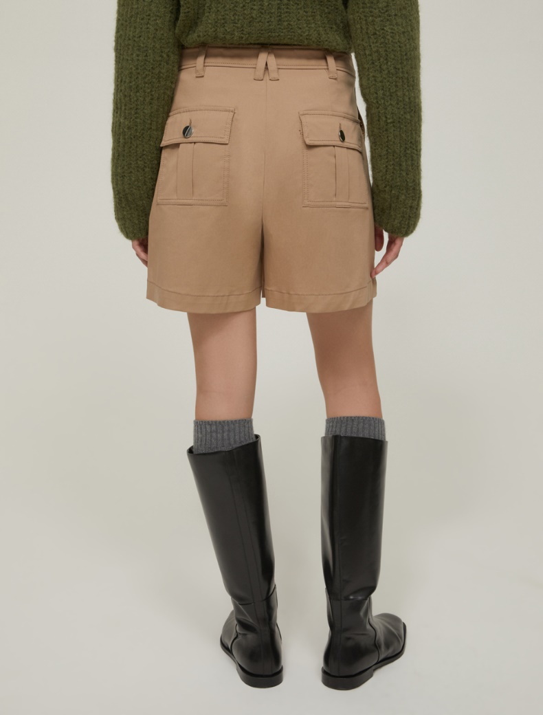 Gabardine shorts - CAMEL - pennyblack