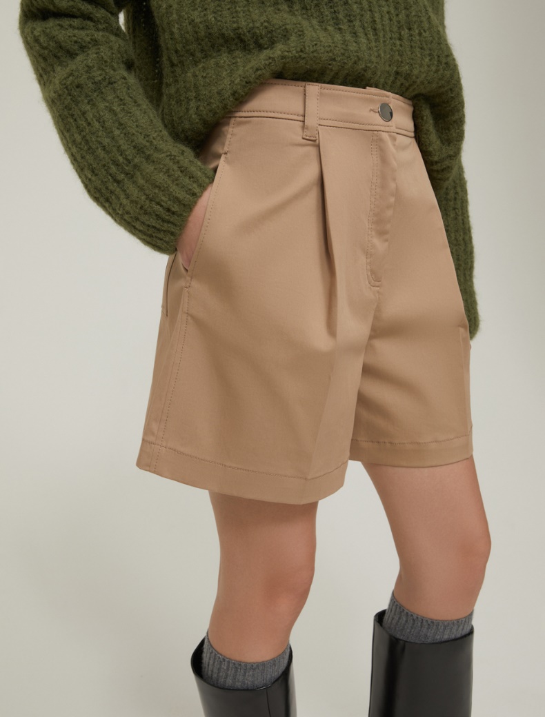 Gabardine shorts - CAMEL - pennyblack