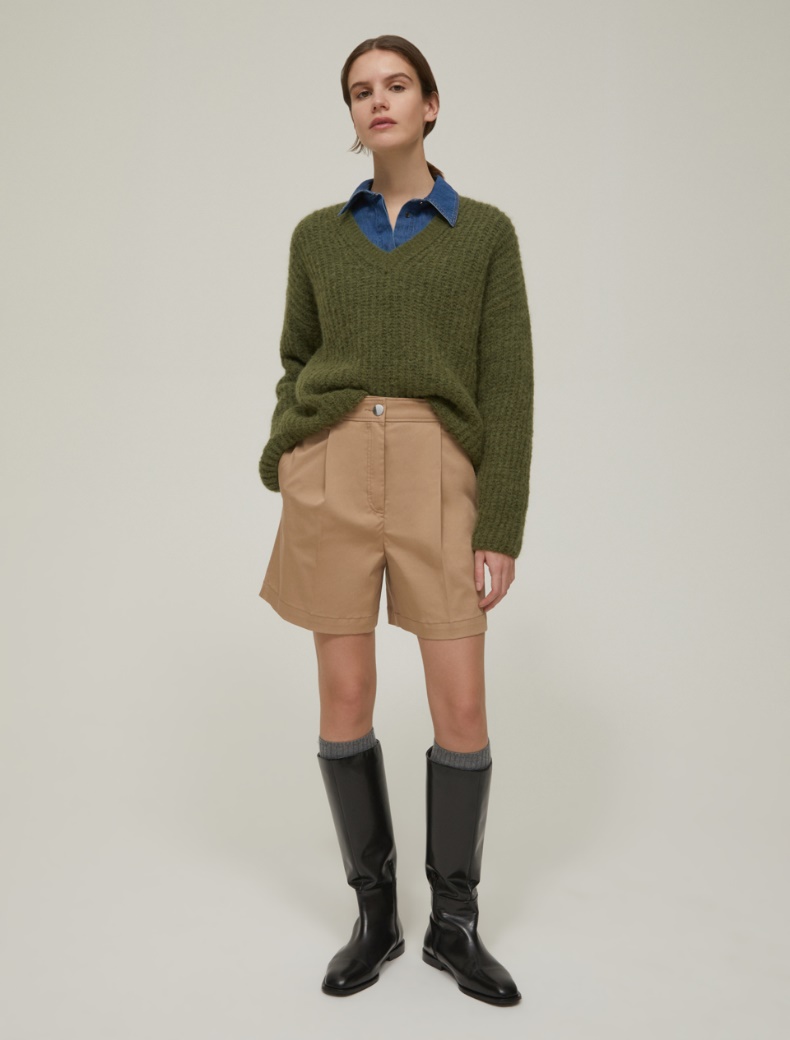 Gabardine shorts - CAMEL - pennyblack