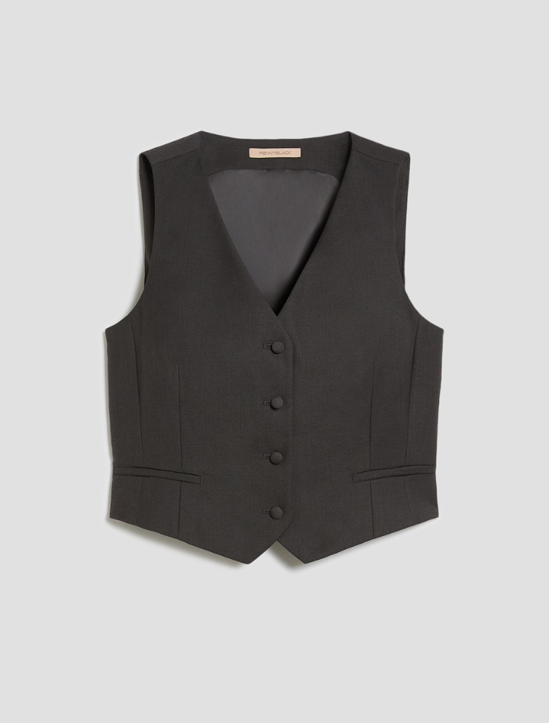 Gilet slim fit - GRIGIO - pennyblack
