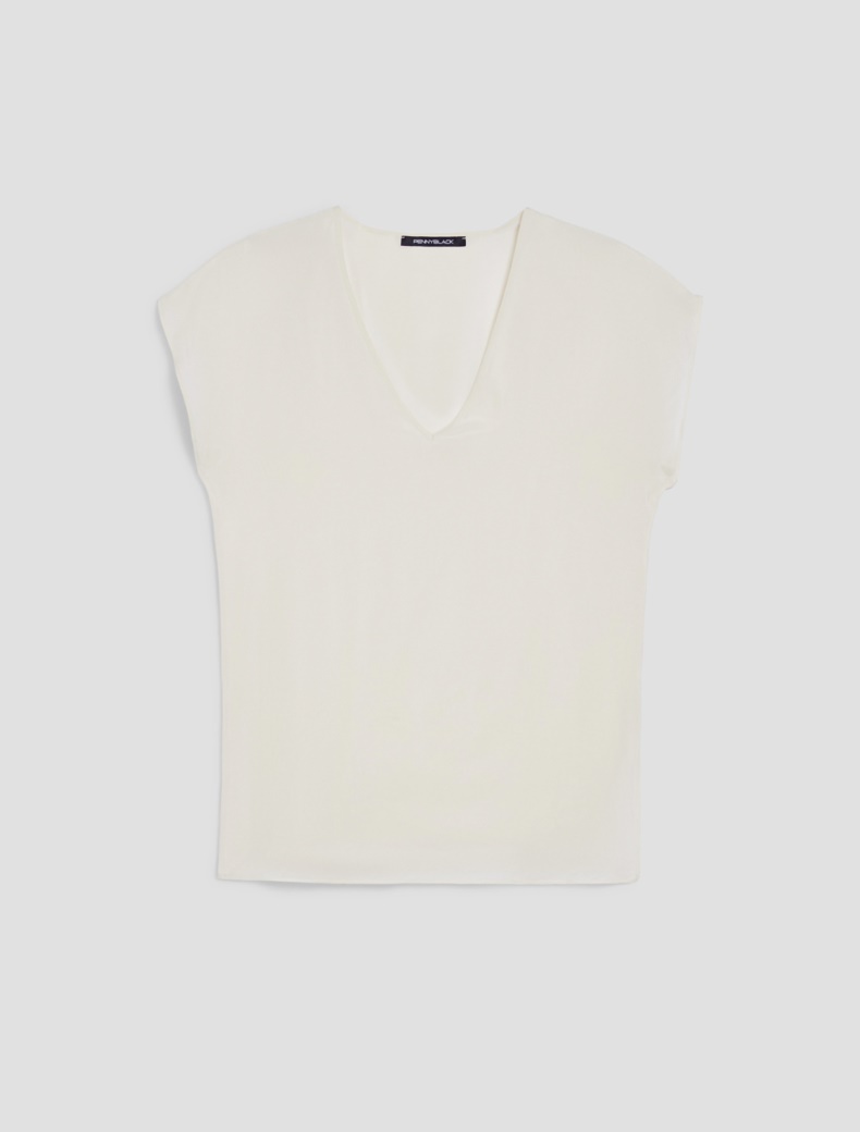 Flowing fabric blouse - IVORY - pennyblack