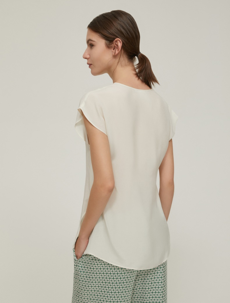Flowing fabric blouse - IVORY - pennyblack