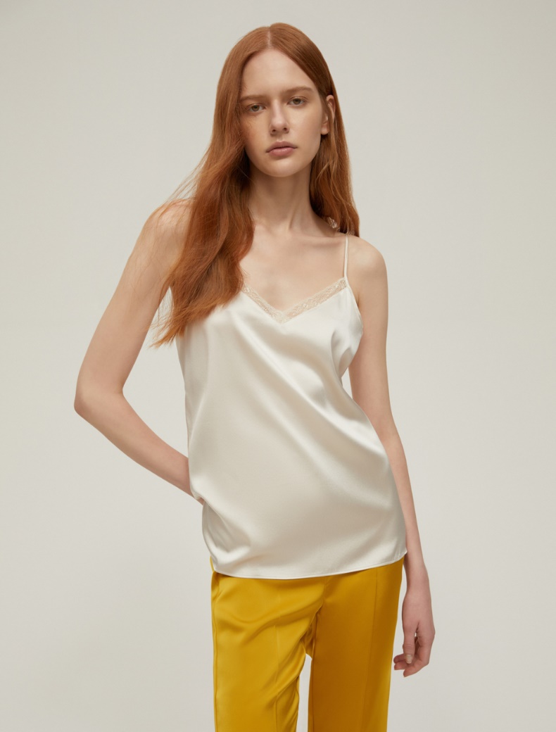 Silk-satin top - IVORY - pennyblack