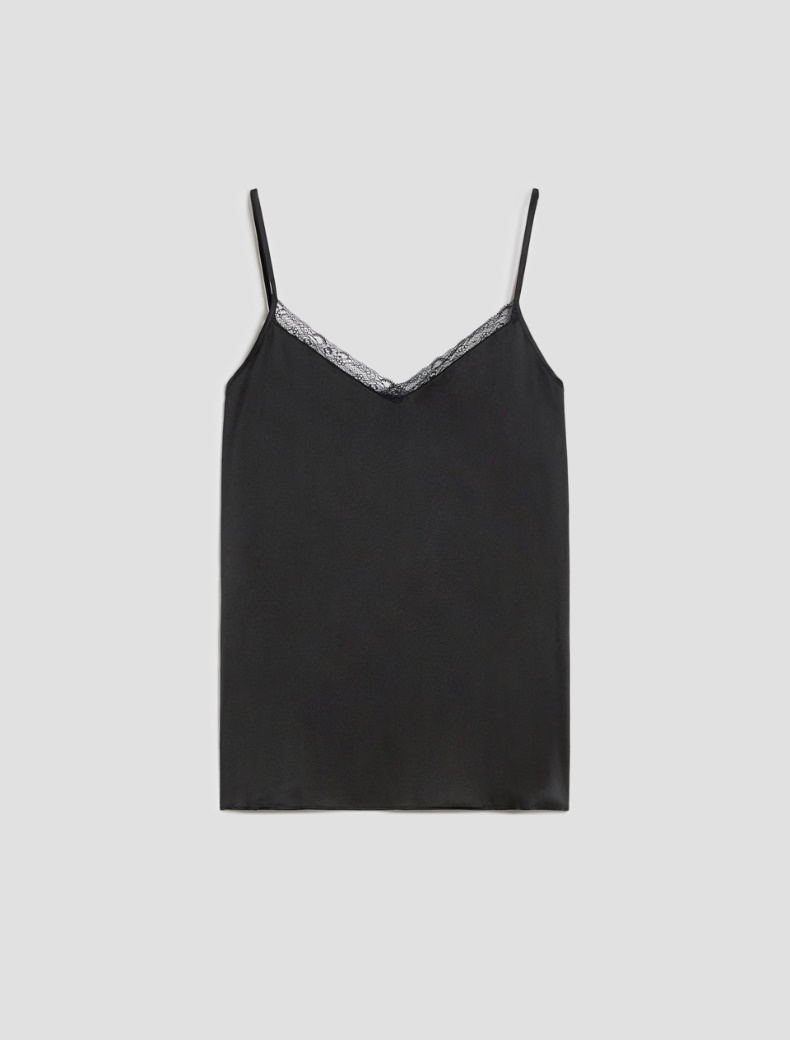Silk-satin top - BLACK - pennyblack