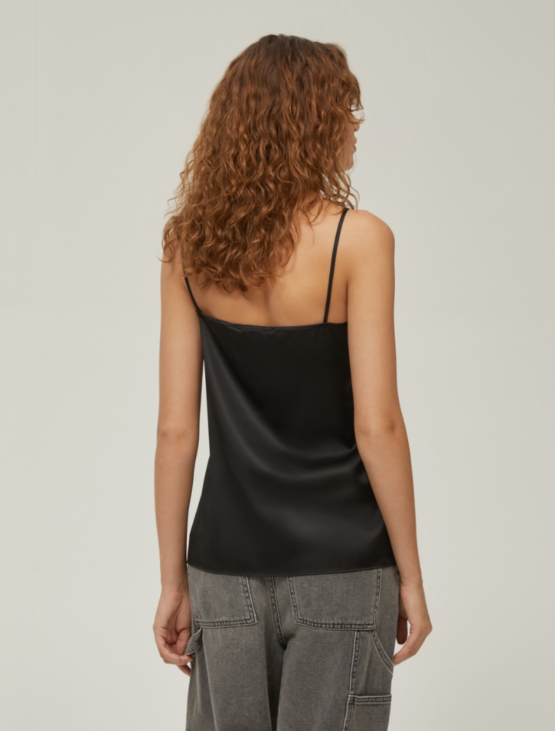 Silk-satin top - BLACK - pennyblack