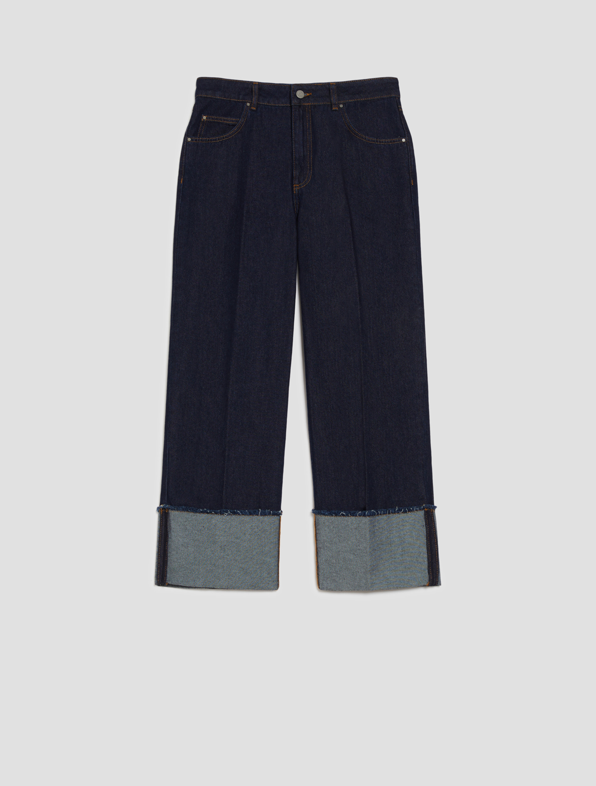 Cropped turn-up jeans - MIDNIGHTBLUE - pennyblack