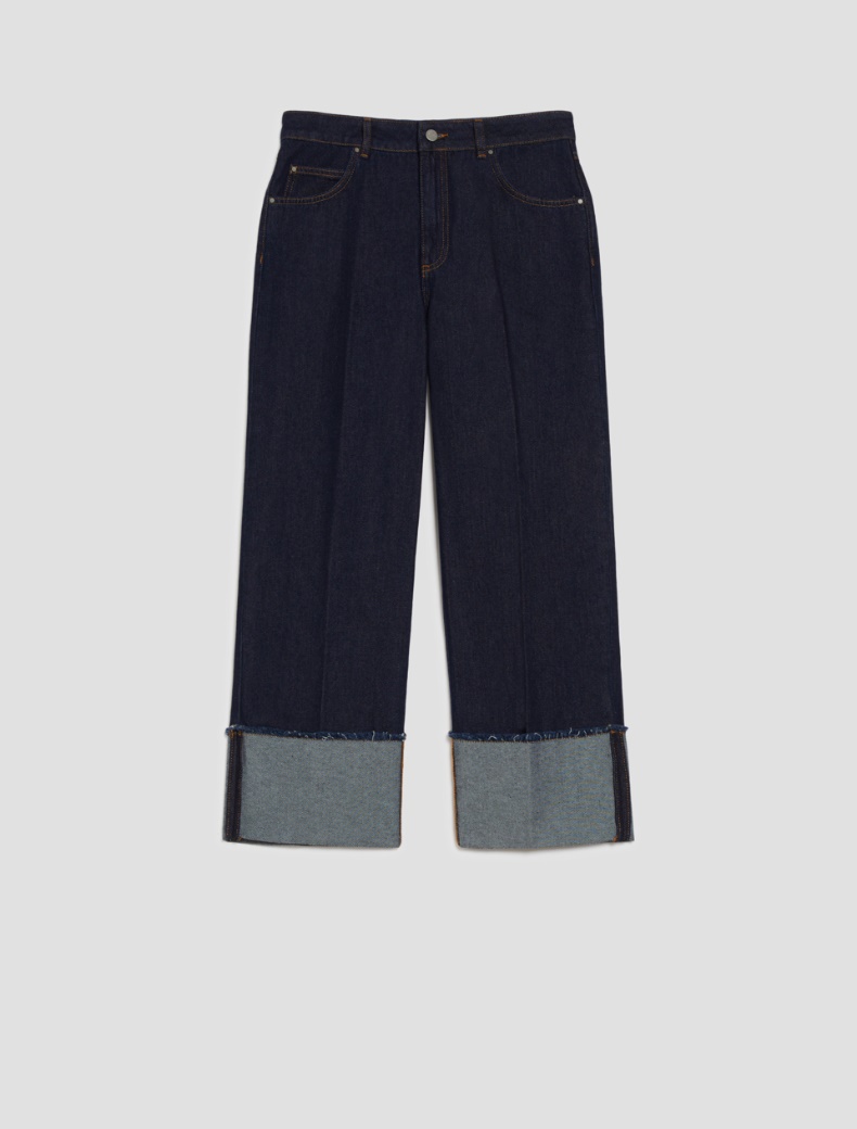 Cropped turn-up jeans - MIDNIGHTBLUE - pennyblack