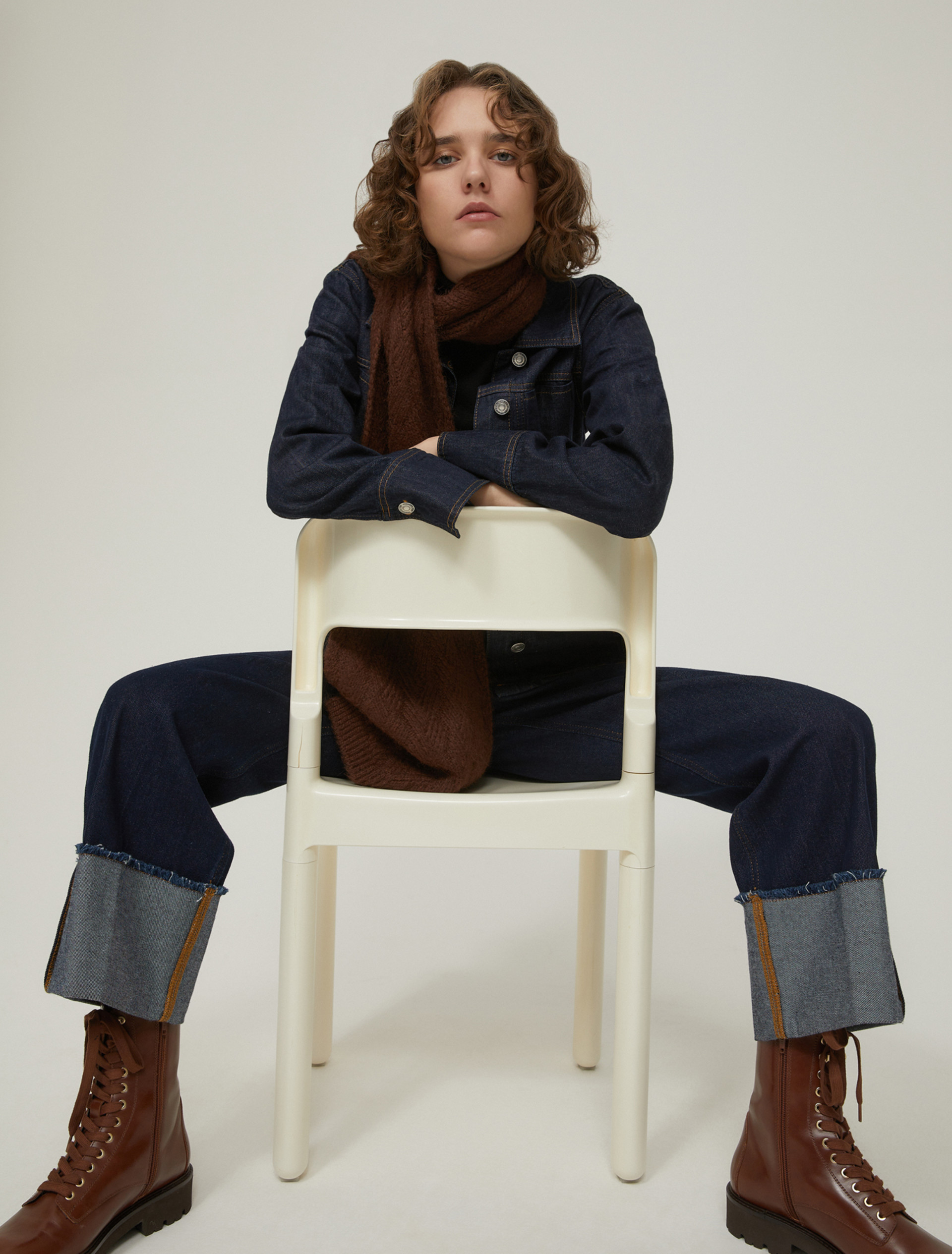 Cropped turn-up jeans - MIDNIGHTBLUE - pennyblack