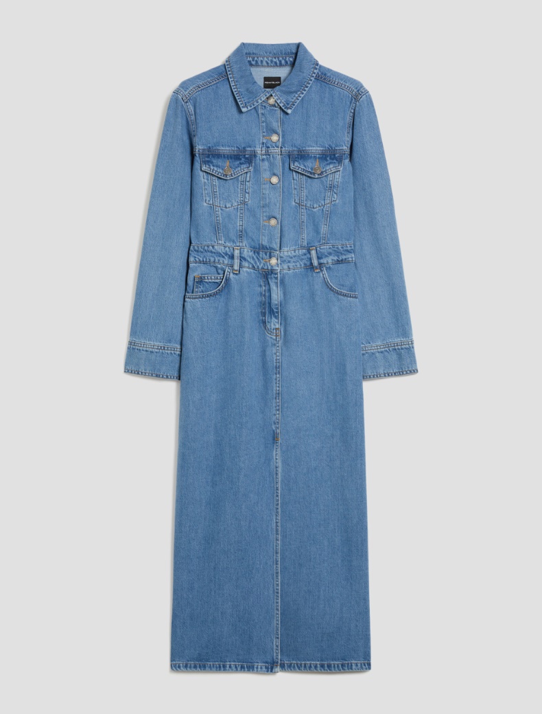 Lightweight denim shirt dress - NAVY - pennyblack
