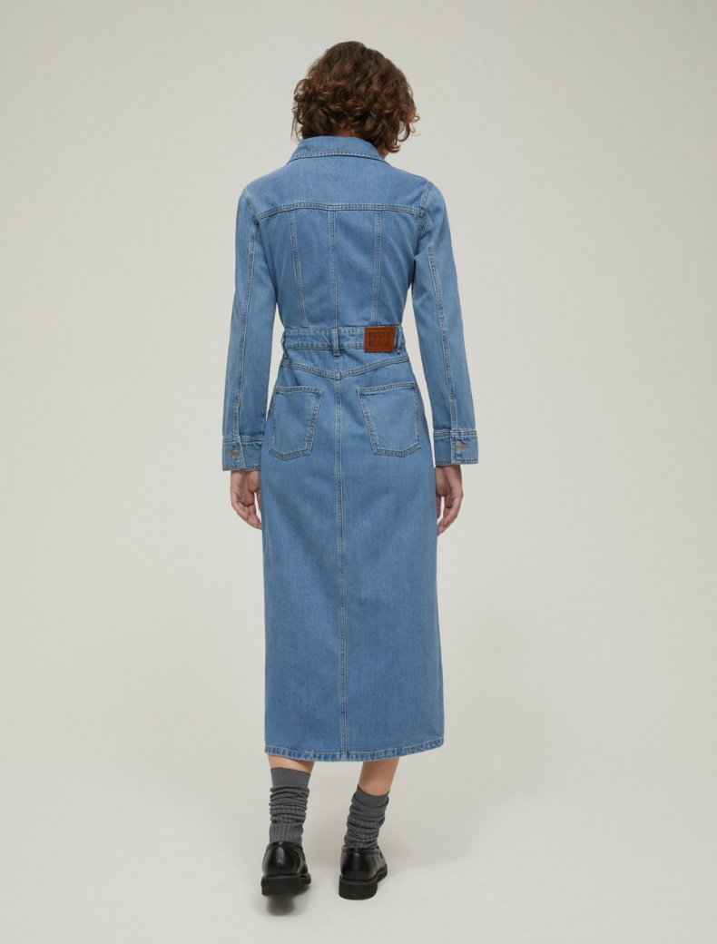 Lightweight denim shirt dress - NAVY - pennyblack