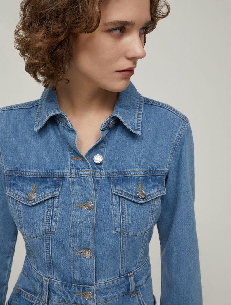 Lightweight denim shirt dress - NAVY - pennyblack