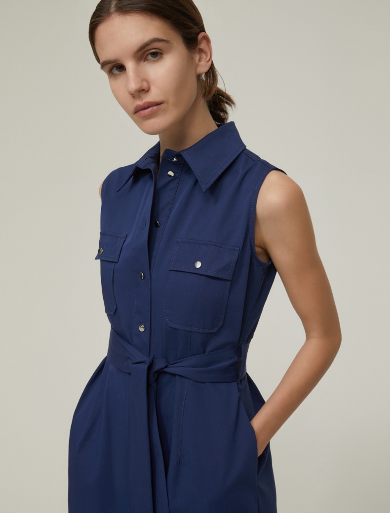 Gabardine shirt dress - NAVY - pennyblack