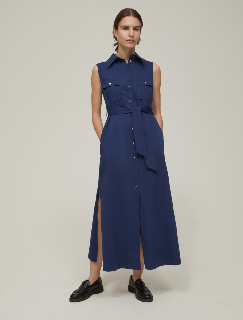 Gabardine shirt dress - NAVY - pennyblack