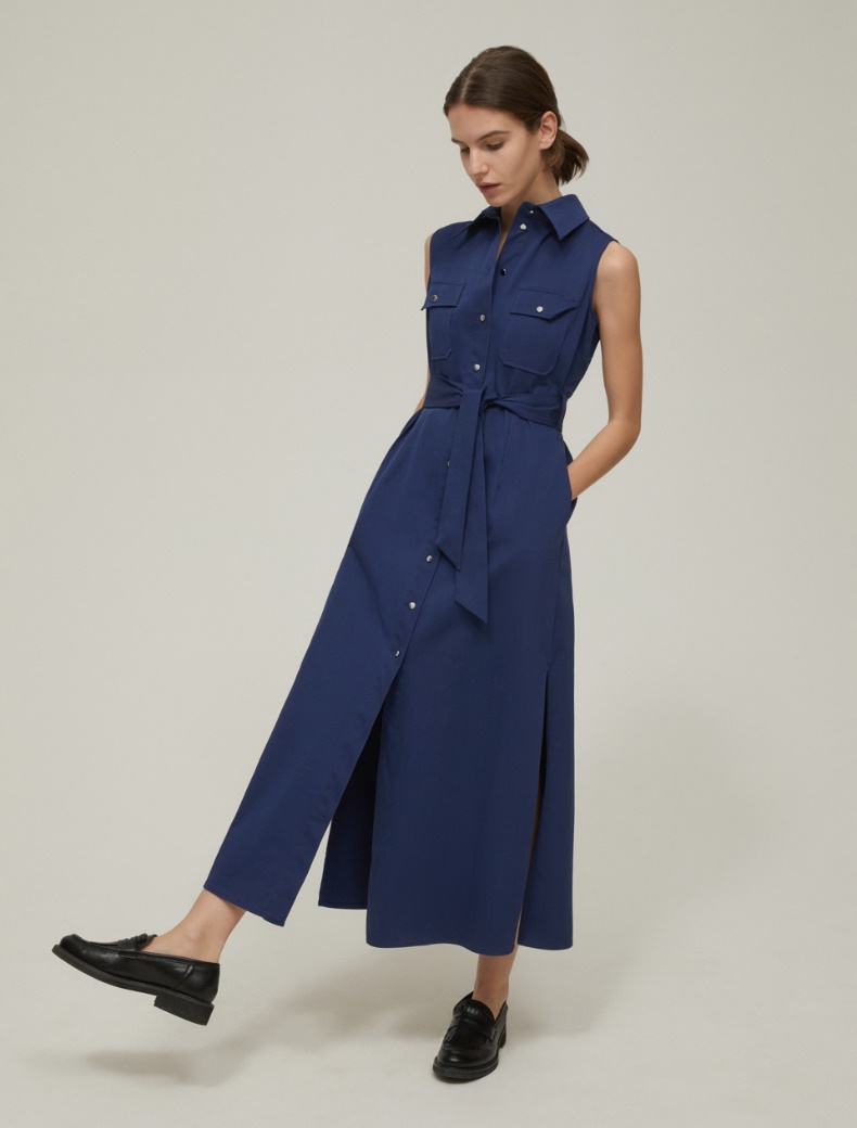 Gabardine shirt dress - NAVY - pennyblack