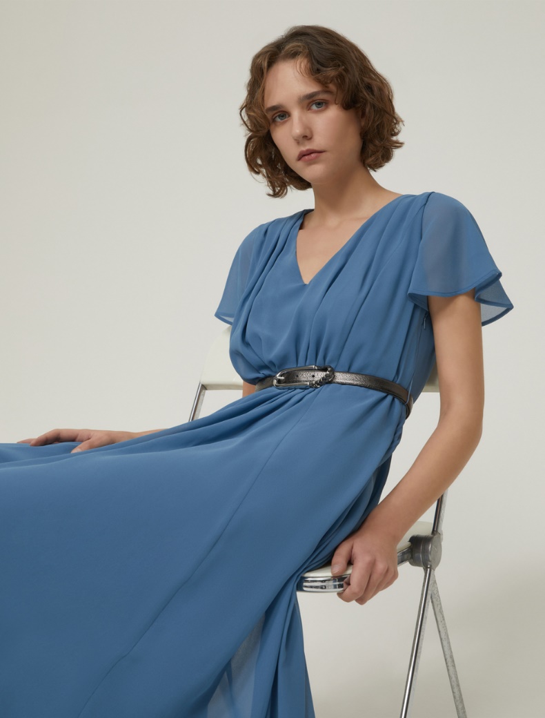 Georgette dress - LIGHT BLUE - pennyblack