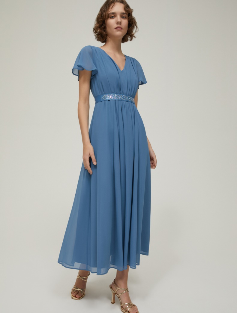 Georgette dress - LIGHT BLUE - pennyblack