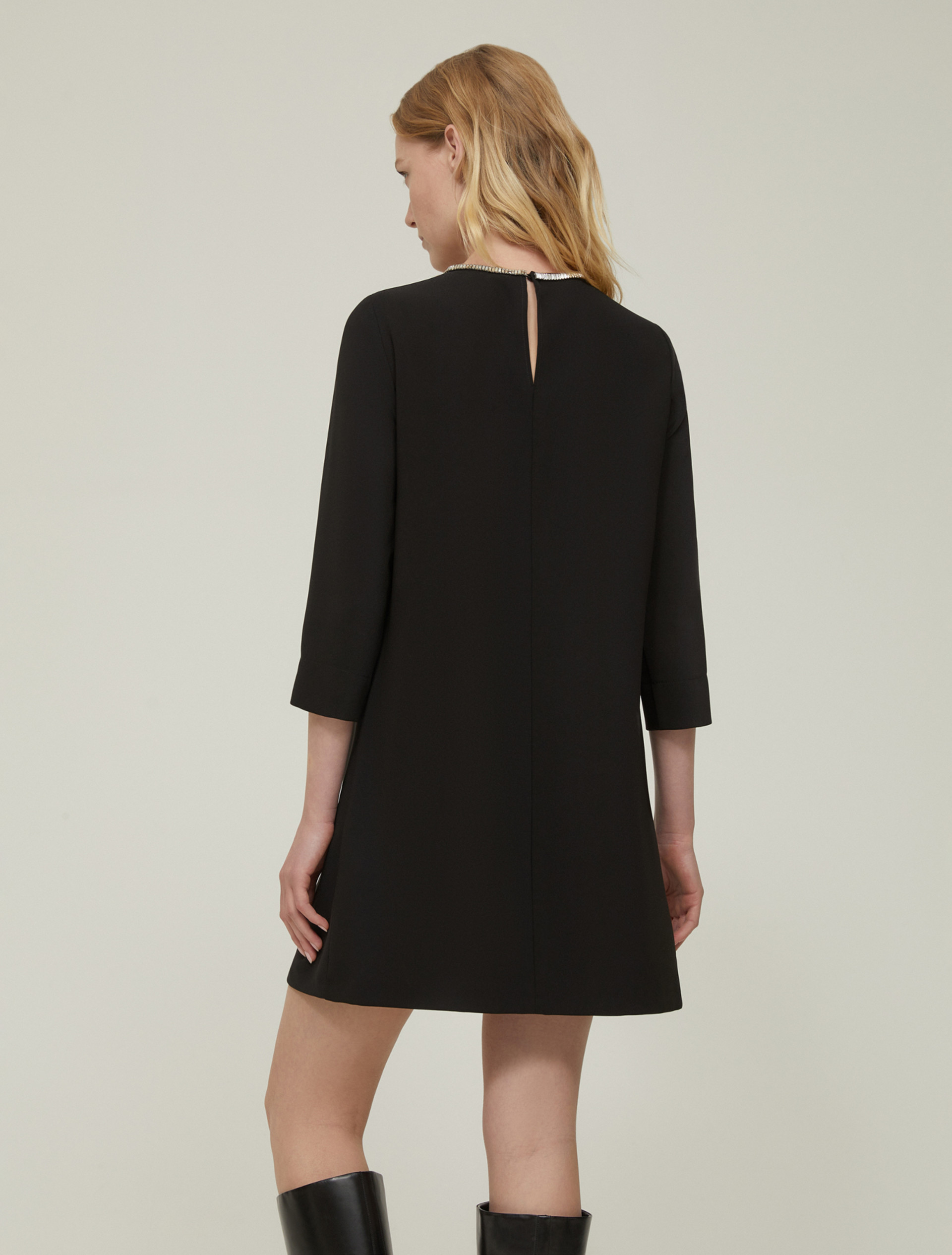 Rhinestone-adorned cady dress - BLACK - pennyblack