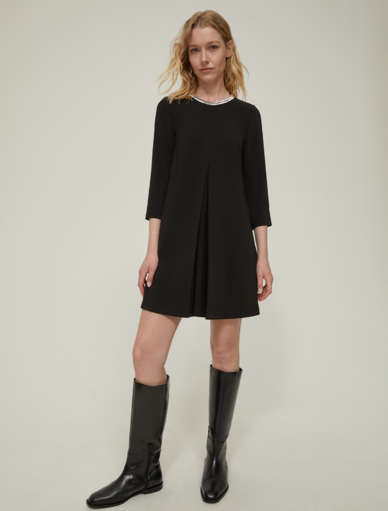 Rhinestone-adorned cady dress - BLACK - pennyblack