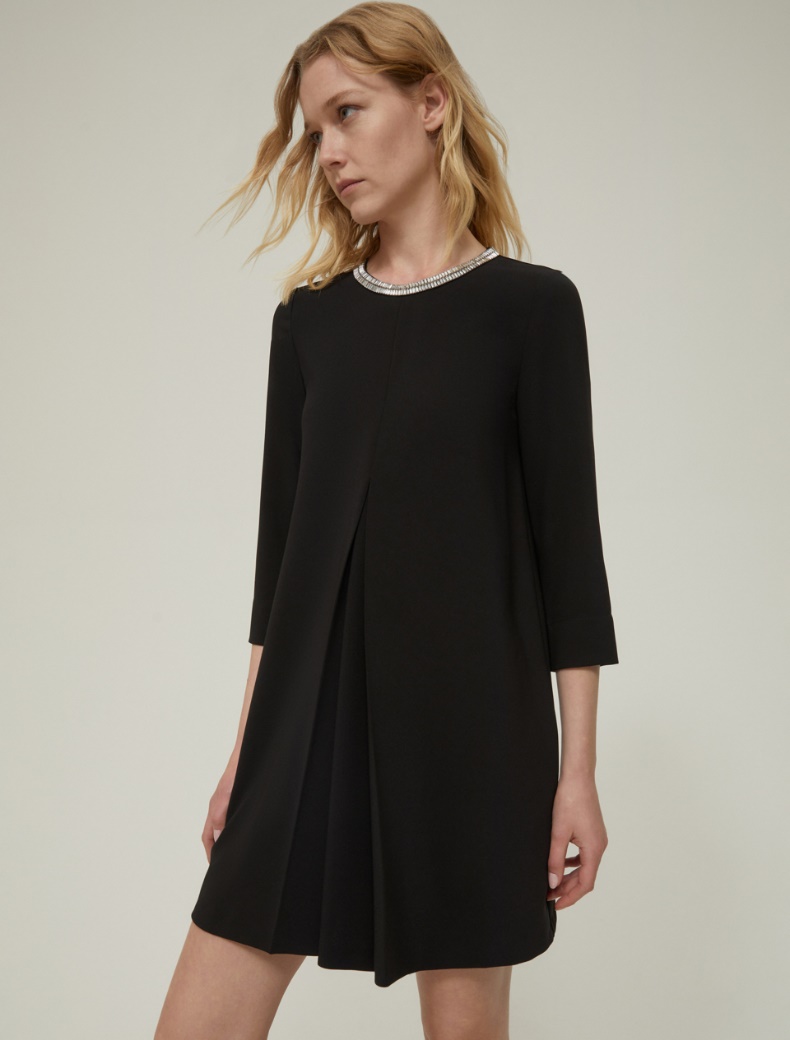 Rhinestone-adorned cady dress - BLACK - pennyblack